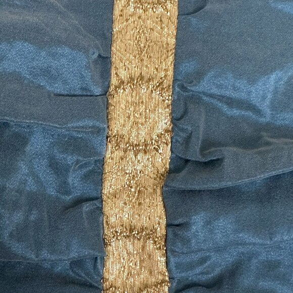 Nicole Miller Ruched Sleeveless Mini Dress Metallic Blue and Gold  Size 10 NWT - Picture 5 of 14